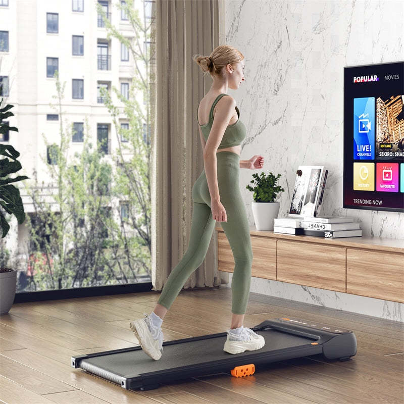 Walking Pad Under Desk Treadmill with LED Touch Screen, Watch-Like Remote Control, 12 Preset Programs, 265lbs Capacity for Home & Office