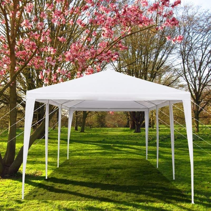 10' x 30' Heavy Duty Canopy Tent with 6 Removable Sidewalls & Zipper Doors, Large White Wedding Party Tent for Outdoor Events, Patio, Backyard, Beach