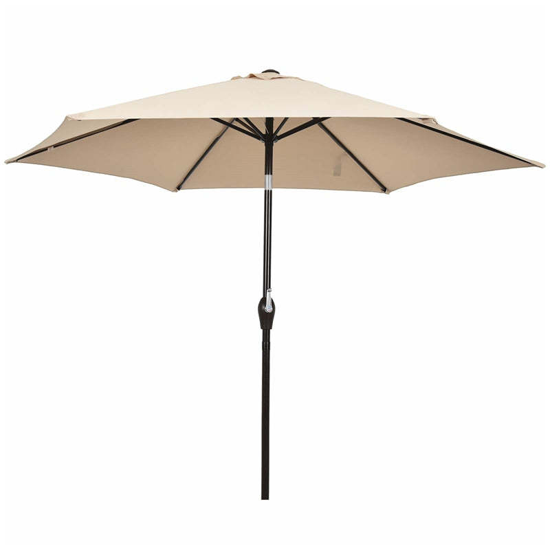 10FT Patio Umbrella Outdoor 6 Ribs Steel Market Table Umbrella with Push Button Tilt & Crank for Garden Backyard Deck Pool