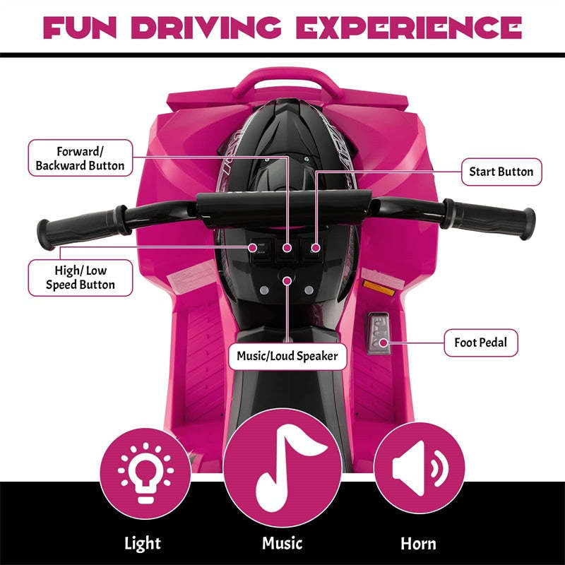12V Battery Powered Kids Electric Ride On ATV 4-Wheeler Quad Car with Light MP3