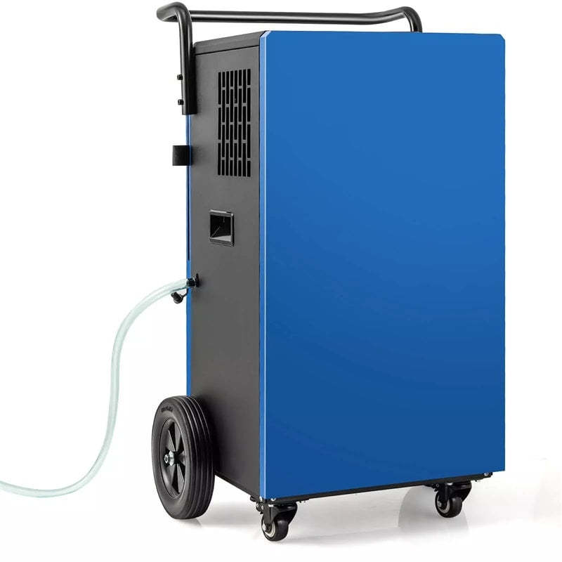 215 Pints Commercial Dehumidifier, 8,000 Sq.Ft Industrial Dehumidifier with Drain Hose, 24H Timer & 4 Wheels for Home Basement Warehouse Water Damage