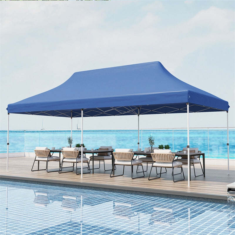 10 x 20FT Pop Up Canopy, Instant Setup Outdoor Canopy Tent with 6 Sandbags & Carrying Bag, UPF50+ Sun Protection Tent for Events, Camping
