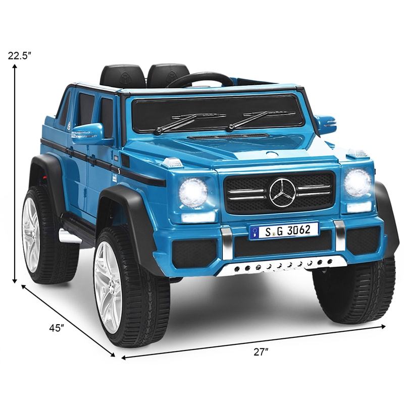 12V Kids Ride-On Truck, Licensed Mercedes Benz G650S Electric Car with Remote Control, Lights & Storage Box, Battery Vehicle Toy for Boys Girls