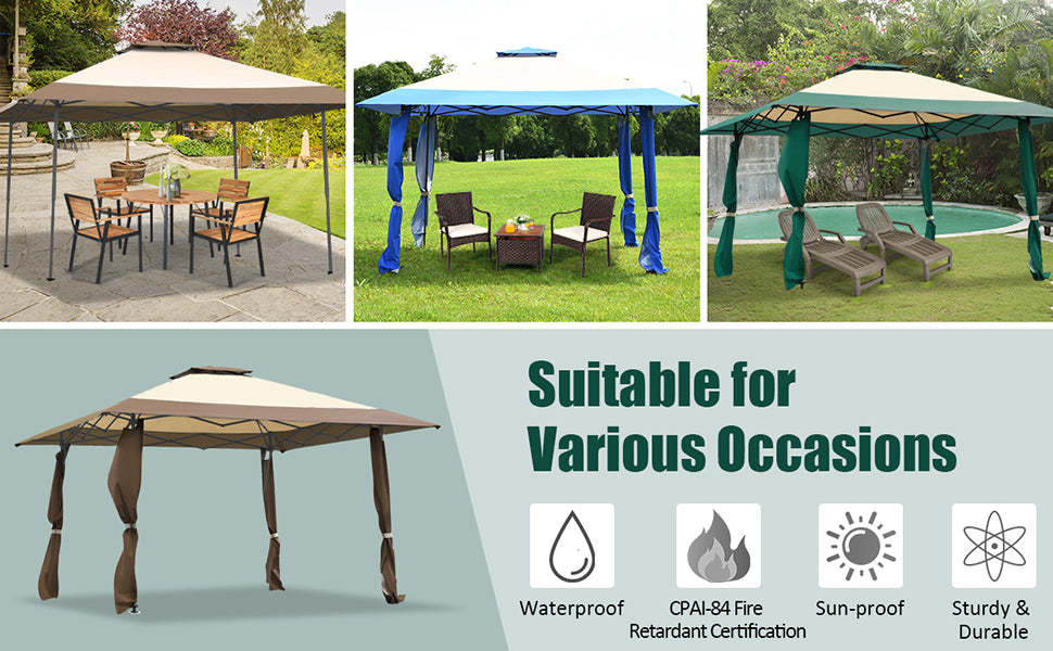 13' x 13' Outdoor Pop Up Wedding Party Canopy Tent Shelter Gazebo