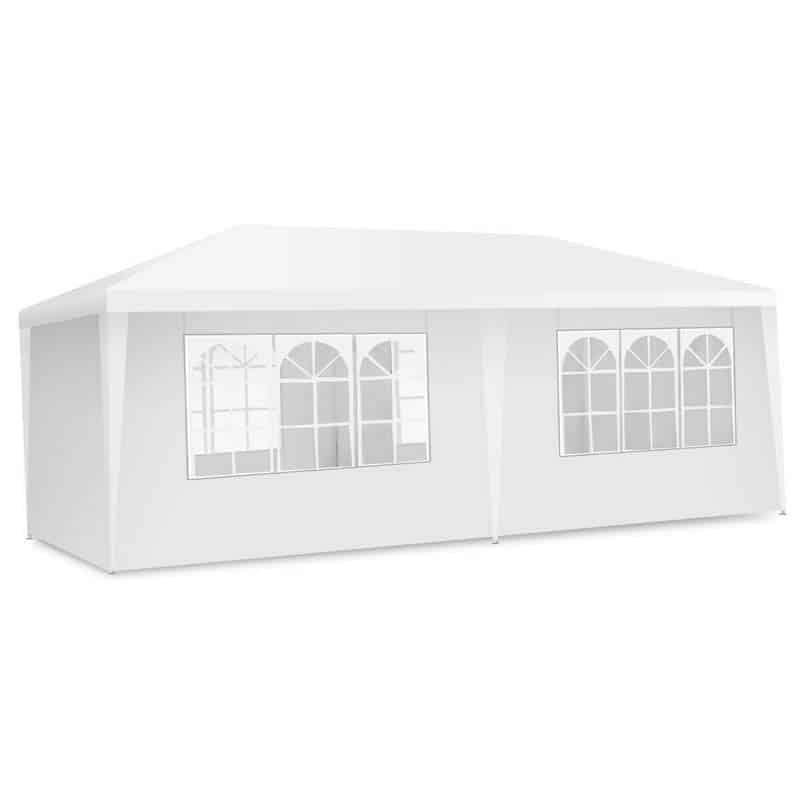 10' x 20' Heavy Duty Canopy Tent with 6 Removable Sidewalls & Roller Bag, Waterproof White Party Wedding Tent for Outdoor Events, Market, Backyard
