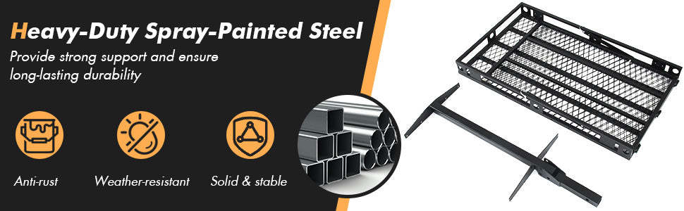 500LBS Hitch Cargo Carrier with Folding Ramp & Tie-Downs, Heavy Duty Mobility Scooter & Wheelchair Carrier for Car, Truck, SUV, RV