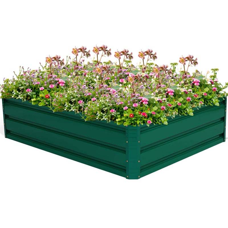 47"x 35.5" Patio Raised Garden Bed Metal Plant Box for Vegetable Flower Planter