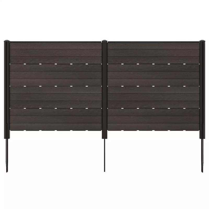 Air Conditioner Fence 2 Panels, 48"W x 46"H Outdoor HDPE Privacy Screen with 5 Ground Stakes, Freestanding Fence for Pool Pump & Trash Cans