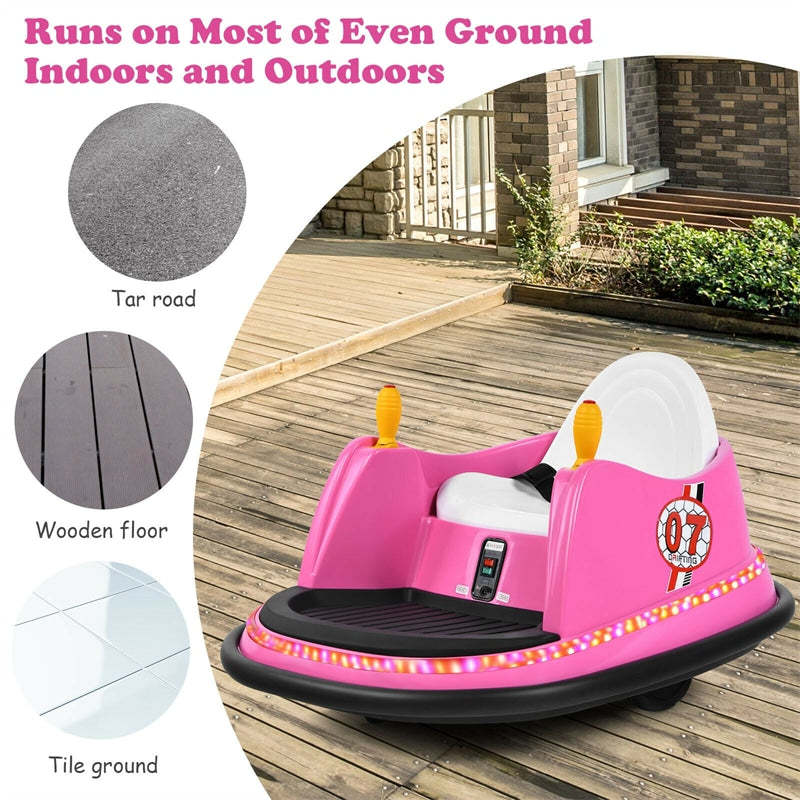 6V Kids Electric Ride On Bumper Car 360° Spin Race Toy with Remote Control