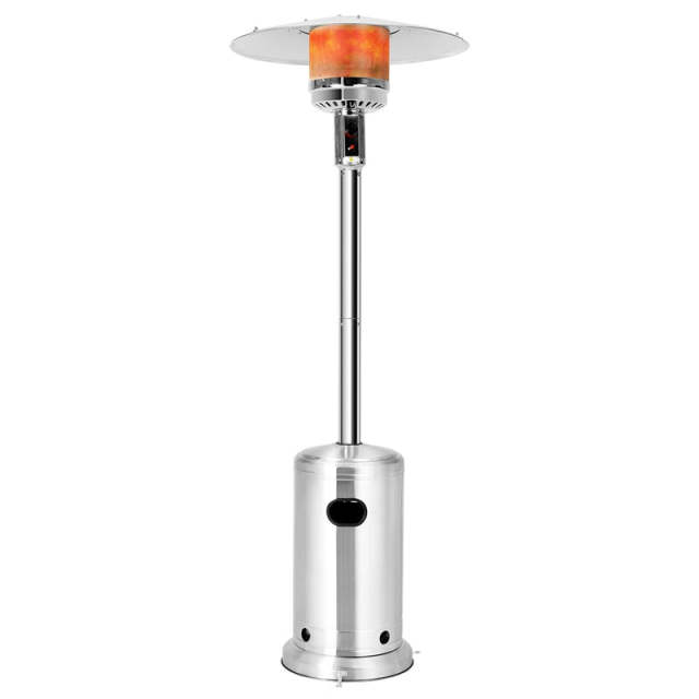 50,000 BTU Propane Patio Heater, Standing Outdoor LP Gas Heater with Wheels, Stainless Steel Burner & Tip-Over Protection for Garden Backyard