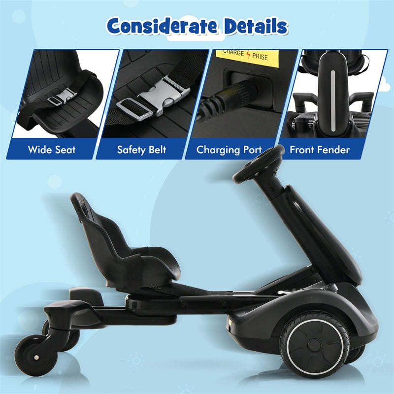 6V Electric Kids Ride-On Drift Car with 360° Spin, 2-Position Adjustable Seat, Horn & Engine, Drifting Go Kart Toy for Boys & Girls