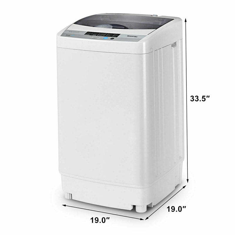 Full-Automatic Portable Washing Machine, 1.34 Cu.ft Compact Washer & Spin Dryer Combo with Drain Pump, 10 Programs, 12Lbs Capacity for Home Apartments