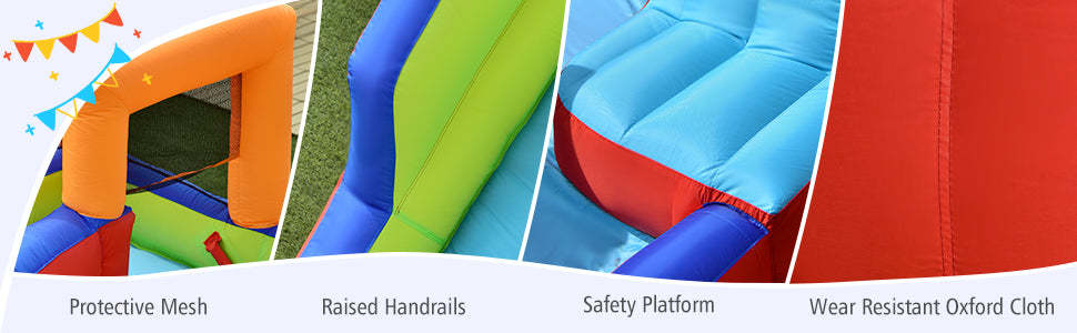 6-in-1 Pirate Ship Giant Water Park Kids Inflatable Water Slide Water Guns without Blower