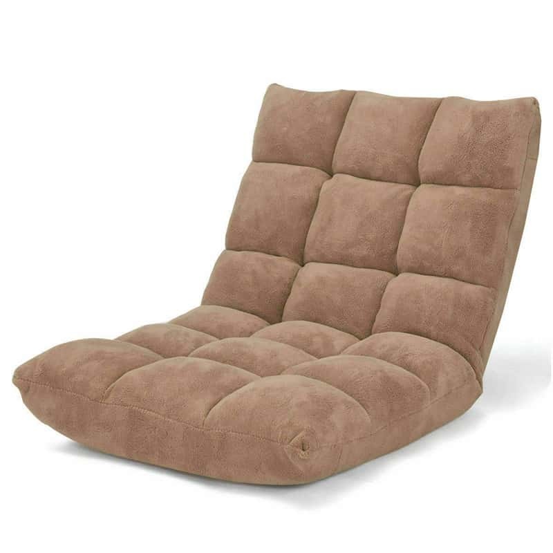 14-Position Adjustable Floor Chair, Folding Sofa Chair with Back Support, Floor Gaming Recliner for Living Room, Meditation, Reading