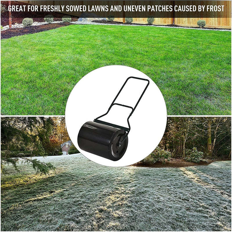 20 Inch Heavy Duty Push Tow-Behind Lawn Roller Filled With Water Sand