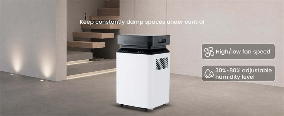 70 Pints Dehumidifier for Basement Home, 4,500 Sq.Ft Energy Efficient Dehumidifier with Pump, Drain Hose, 4 Wheels & 2.2 Gal Water Tank