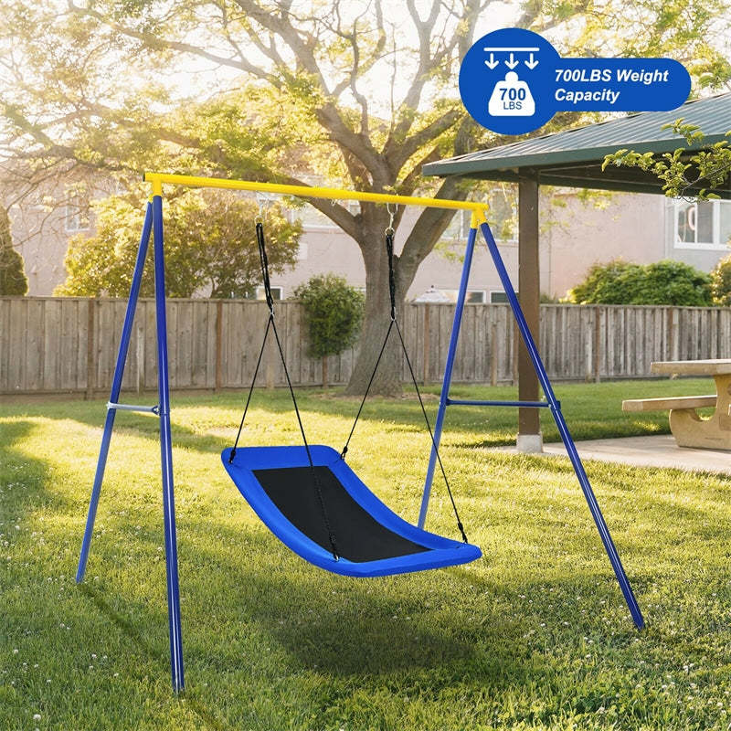 700 lbs Giant 60" Platform Saucer Tree Swing for Kids & Adults, Indoor Outdoor Swing with Adjustable Hanging Ropes & Oxford Fabric