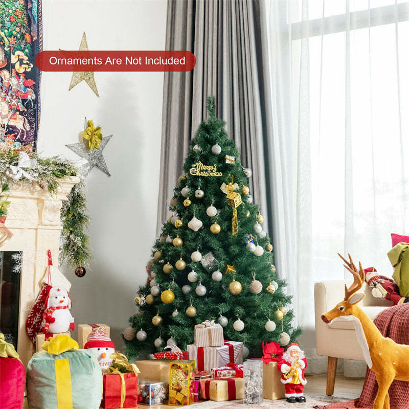 5ft Purely Green Hinged Artificial Christmas Tree with Metal Stand