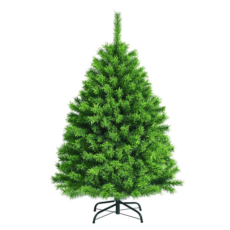 4.5ft Unlit Green Flocked Artificial Christmas Tree with Metal Stand