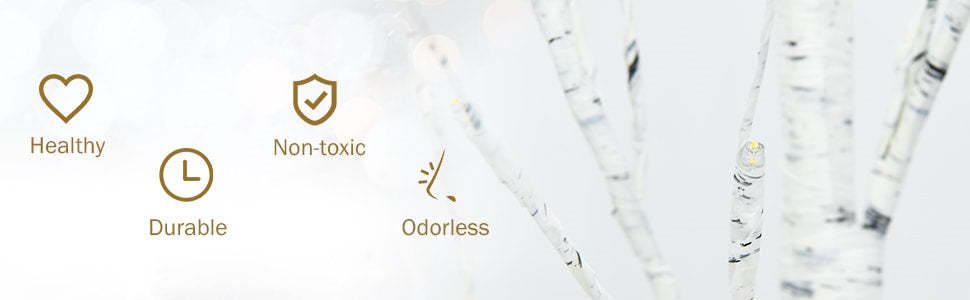 5ft Lighted White Twig Birch Artificial Christmas Tree with 72 LED Lights