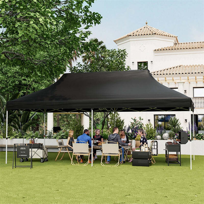 10 x 20FT Pop Up Canopy, Instant Setup Outdoor Canopy Tent with 6 Sandbags & Carrying Bag, UPF50+ Sun Protection Tent for Events, Camping