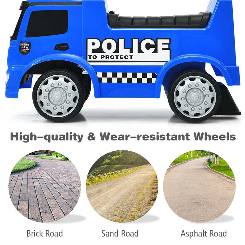 Mercedes Benz Kids Ride On Police Car Push Car with Steering Wheel