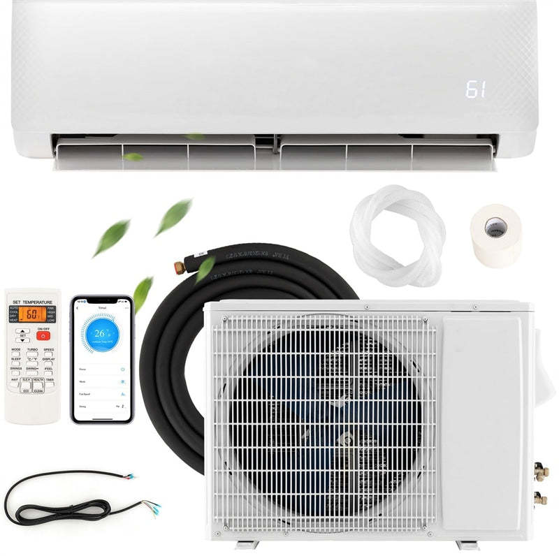 24000 BTU WiFi Ductless Mini Split Air Conditioner with Heat Pump, Energy Star 21 SEER2 208-230V Inverter AC Unit, Alexa Googlehome & Remote Control