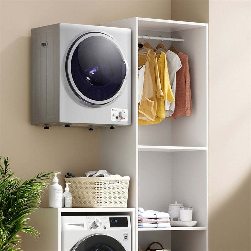 Portable Clothes Dryer, Compact 110V Electric Dryer with 4 Automatic Drying Mode & Stainless Steel Tub, Small Laundry Dryer for Apartment Dorm