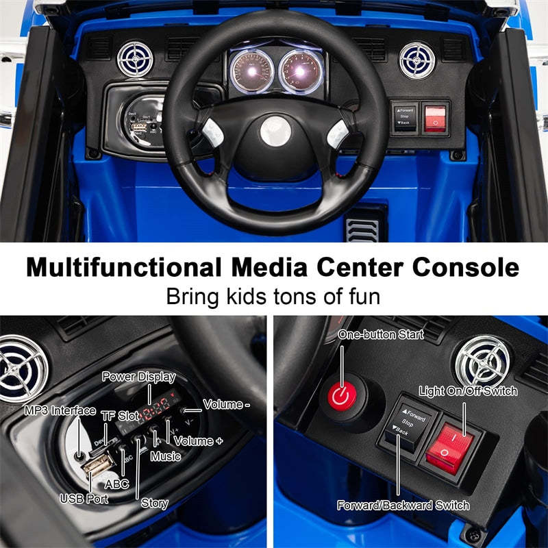 12V Freightliner Kids Ride on Dump Truck with Remote Control Rear Loader Easy-Drag System Lights Music