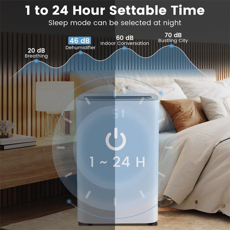 52 Pint Dehumidifier for Basement, 4500 Sq.Ft Portable Dehumidifier with Drain Hose, 24H Timer, Auto Defrost & Clothes Drying Mode for Bedroom Garage