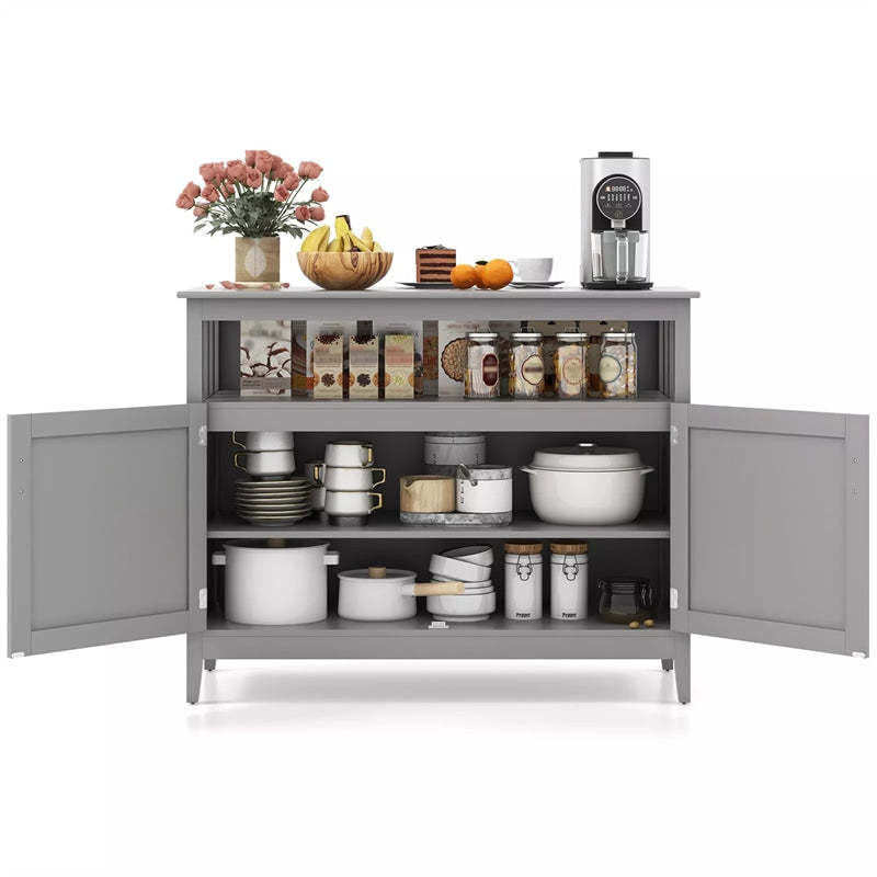 Modern Buffet Cabinet, Freestanding Wood Kitchen Sideboard with Storage, Adjustable Shelf, 2 Doors, Dining Console Table for Living Room Hallway