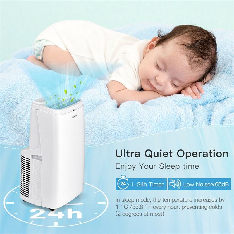 9000 BTU Portable Air Conditioner, 3-in-1 Quiet AC Unit with Fan & Dehumidifier, Remote Control for Rooms up to 350 sq.ft, Home Office, Bedroom