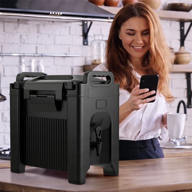 2.5 Gallon Insulated Beverage Dispenser/Server Food-grade Hot & Cold Drink Carrier with Handles & Spring Action Faucet