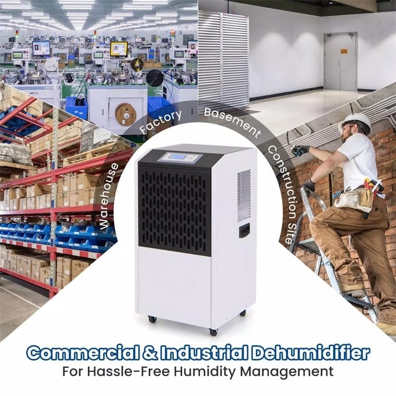 250 Pints Commercial Dehumidifier, Industrial Heavy Duty Dehumidifier with Drain Hose, 24H Timer & 4 Wheels for Basement, Warehouse, Large Spaces