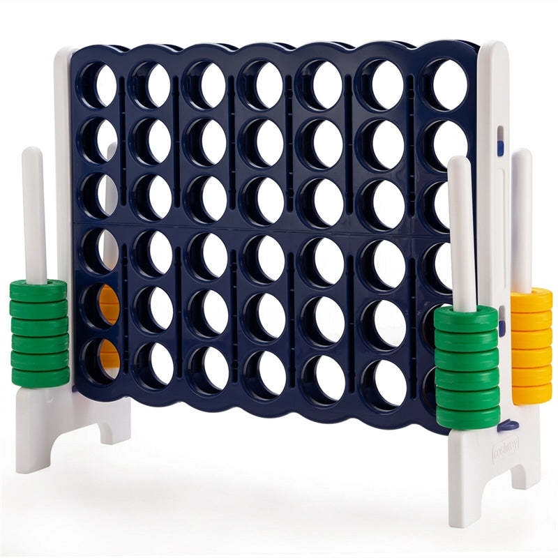 Giant 4-in-A-Row, Jumbo 4-to-Score Lawn Game Set with 42 Rings, Quick-Release Slider, 3.5FT Indoor Outdoor Yard Connect Game for Kids & Adults