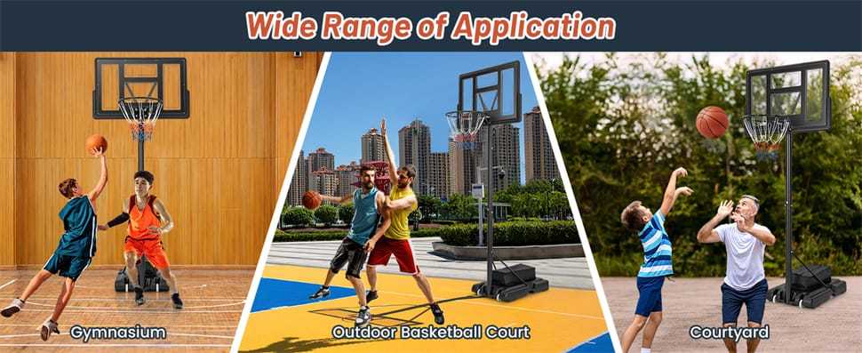 Basketball Hoop Outdoor 4.4-10FT Height Adjustable Portable Basketball Goal System with 44" Shatterproof Backboard, Fillable Base & Weight Bag