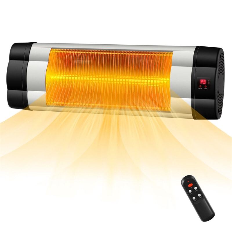 1500W Wall-Mounted Patio Heater Electric Infrared Heater with Remote Control, 3 Adjustable Modes & Overheat Protection
