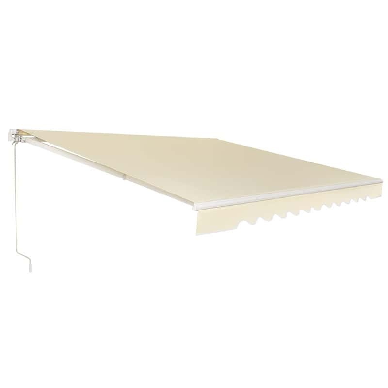 13x8.2FT Retractable Awning, Aluminum Outdoor Sun Shade with Crank Handle, Weather Resistant Patio Awning Cover for Balcony, Restaurant, RVs