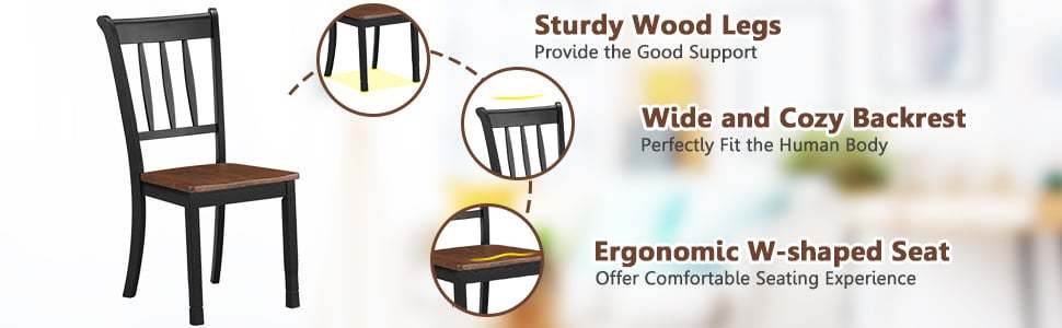 Set of 2 Solid Wood Whitesburg Spindle Back Patio Dining Chairs