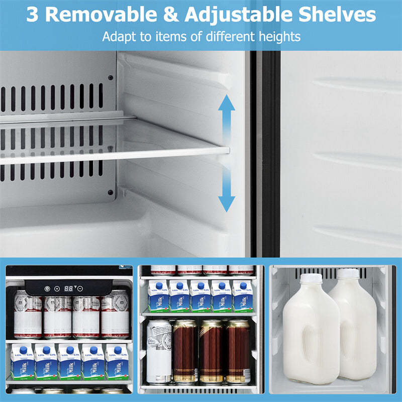 115 Can Beverage Refrigerator, 15 Inch Undercounter Drink Fridge with Stainless Steel Door, Removable Shelves, Built-In & Freestanding Beverage Cooler