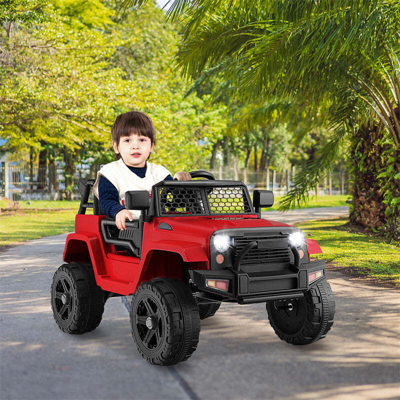 12V Kids Ride-On Truck, Battery Powered Electric Vehicle with Remote Control, Headlights, Music, Ride-On Cars for Boys & Girls