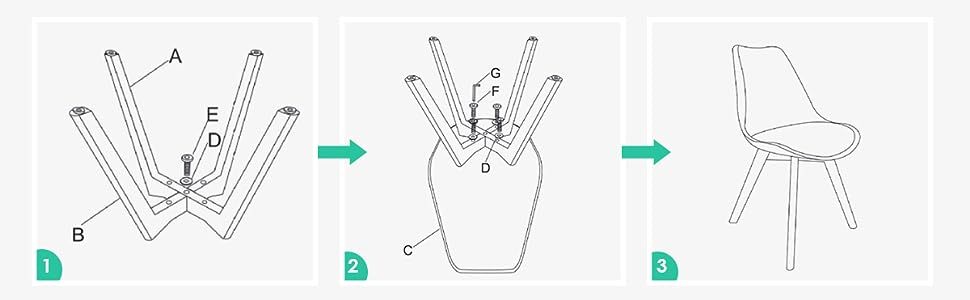 Set of 4 Mid Century Modern Dining Chairs High Backrest Kitchen Side Chairs with Padded Seats & Solid Wood Legs