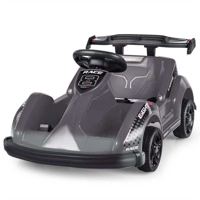 6V Kids Racer Go Kart, Electric Go Kart with Remote Control, 4 Wheels, Safety Belt, Music & USB Port, Battery Powered Ride-On Toy for Ages 3-8