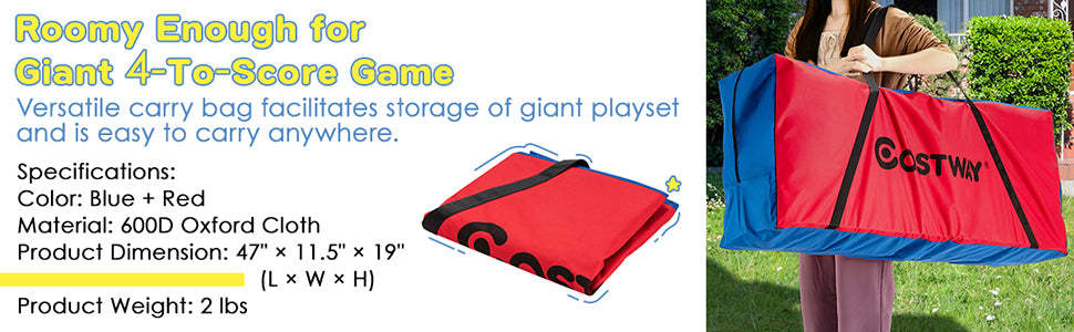 Giant Game Carrying Bag Storage Bag for 4-in-a Row Game with Durable Zipper
