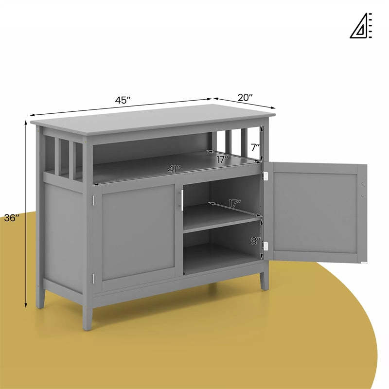 Modern Buffet Cabinet, Freestanding Wood Kitchen Sideboard with Storage, Adjustable Shelf, 2 Doors, Dining Console Table for Living Room Hallway
