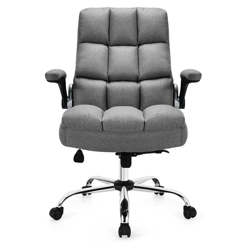 Big & Tall Ergonomic Office Chair, High-Back Executive Computer Desk Chair with Flip-Up Arms, Thick Padding, Adjustable Height, 400 LBS Capacity