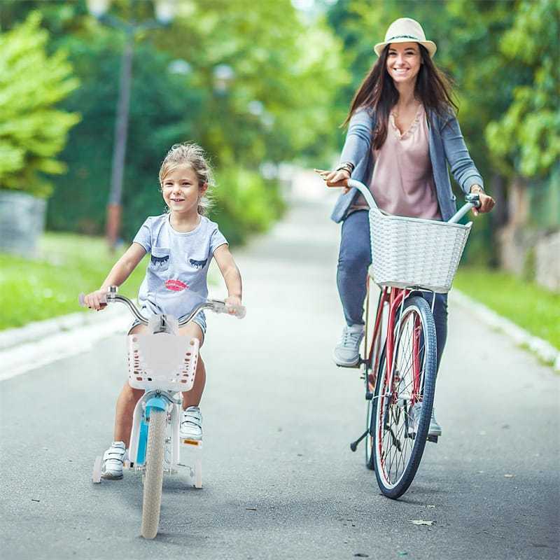 16" Kids Bike, Toddler Bicycle with Training Wheels, Adjustable Seat & Removable Basket, Boys Girls Bike for 3-8 Years Old