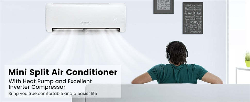 24000 BTU Mini Split Air Conditioner Energy Star w/ Heat Pump & Remote, 21 SEER2 208-230V Inverter AC Unit Works w/ Alexa, Google for Rooms 1500Sq.Ft