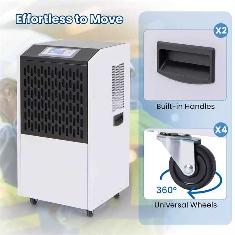 250 Pints Commercial Dehumidifier, Industrial Heavy Duty Dehumidifier with Drain Hose, 24H Timer & 4 Wheels for Basement, Warehouse, Large Spaces