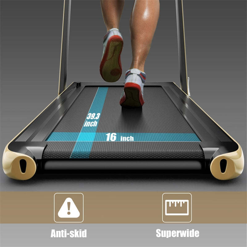 2-in-1 Folding Treadmill, 2.25HP Under Desk Treadmill with LED Display, APP & Remote Control, No Installation, Walking Jogging Machine for Home
